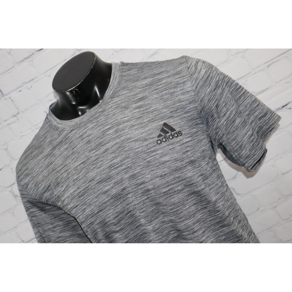 Adidas T-Shirt Mens XL Gray Space Dye Short Sleeve Performance Top Gym Workout